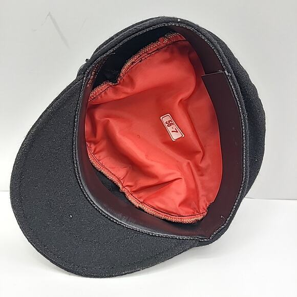 Vintage Authentic GREEK FISHERMAN'S CAP Black Wool Made In Greece Size 56/7 - Picture 5 of 7